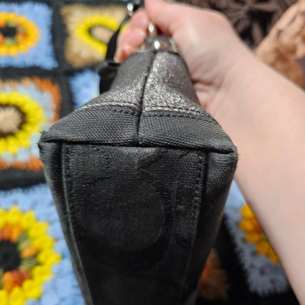 Coach y2k Anniversary Near Vintage Baguette Shoulder Bag in Black with Lurex - Picture 4 of 6